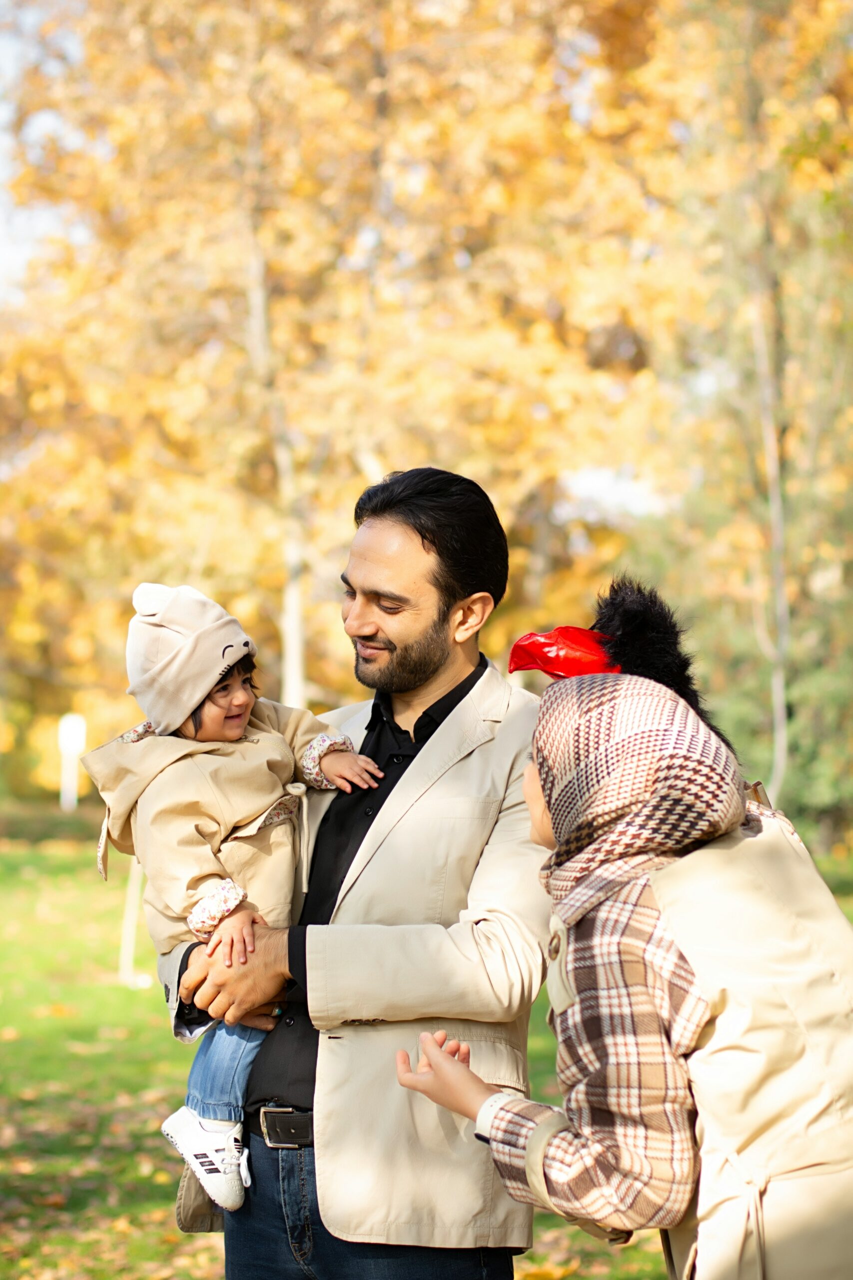 Happy family spending time together in the park